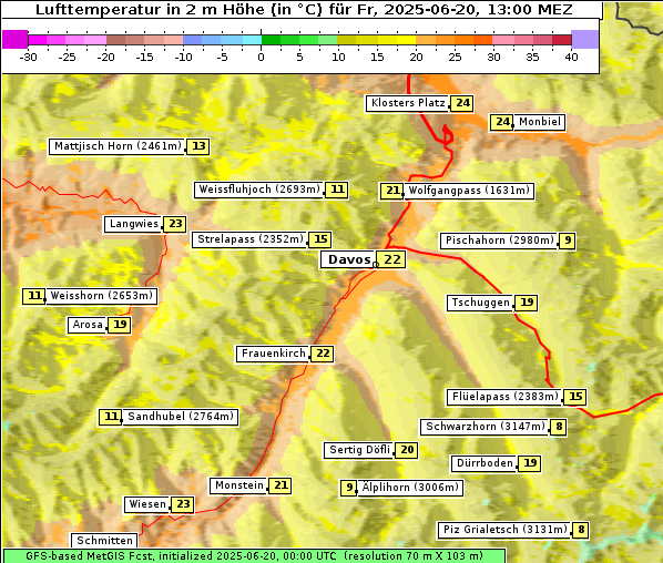 Temperatur, 20. 6. 2025