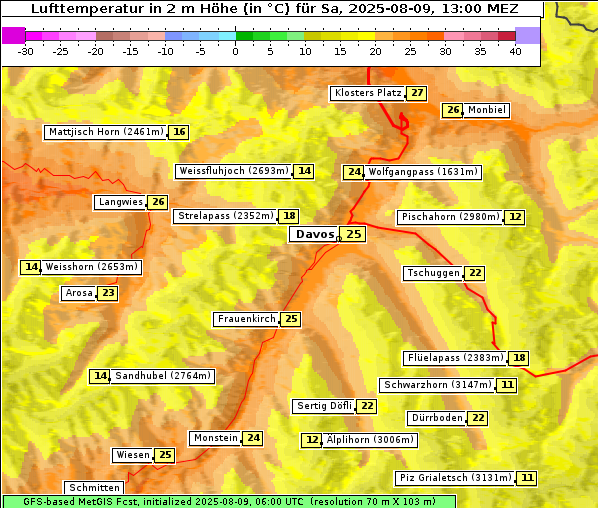 Temperatur, 9. 8. 2025