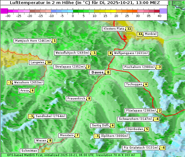 Temperatur, 21. 10. 2025