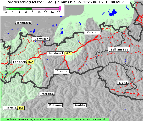 Niederschlag, 15. 6. 2025