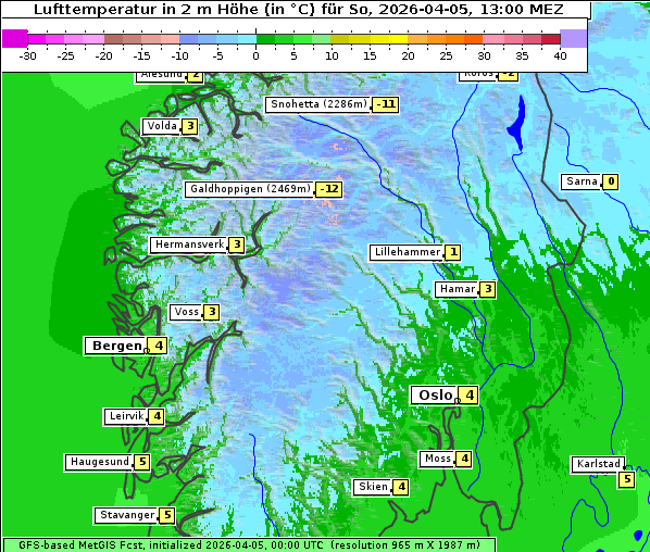 Temperatur, 5. 4. 2026