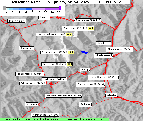 Neuschnee, 14. 9. 2025