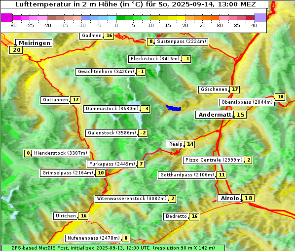 Temperatur, 14. 9. 2025