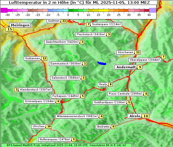 Temperatur, 5. 11. 2025