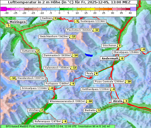 Temperatur, 5. 12. 2025