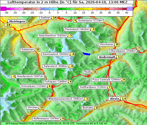 Temperatur, 18. 4. 2026