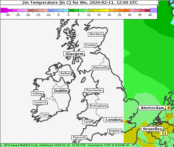 Temperatur, 11. 2. 2026