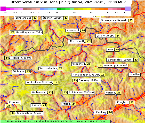 Temperatur, 5. 7. 2025