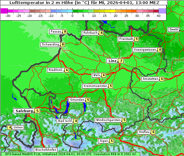 Temperatur, 1. 4. 2026