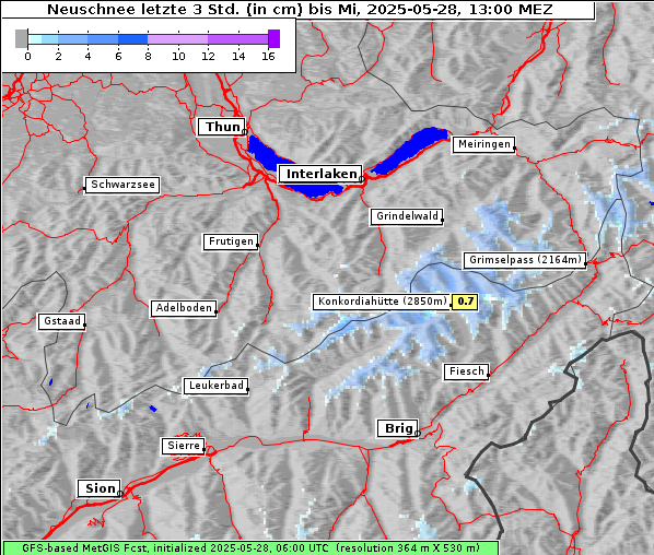 Neuschnee, 28. 5. 2025
