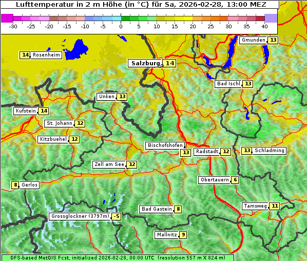 Temperatur, 28. 2. 2026