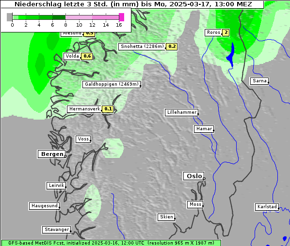 Niederschlag, 17. 3. 2025
