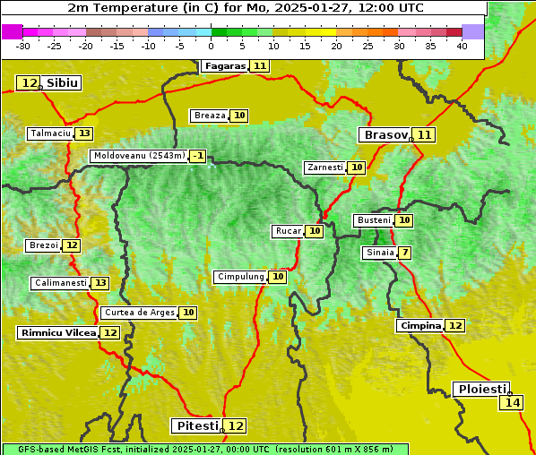 Temperatur, 27. 1. 2025