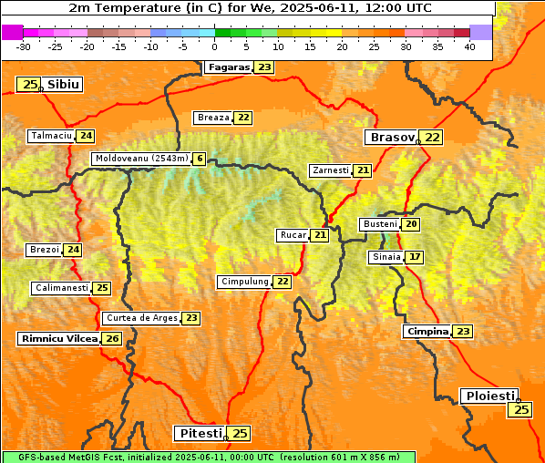 Temperatur, 11. 6. 2025