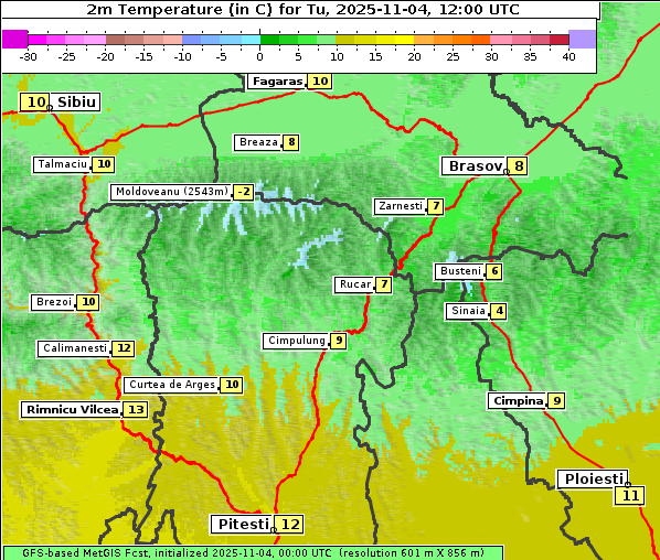 Temperatur, 4. 11. 2025