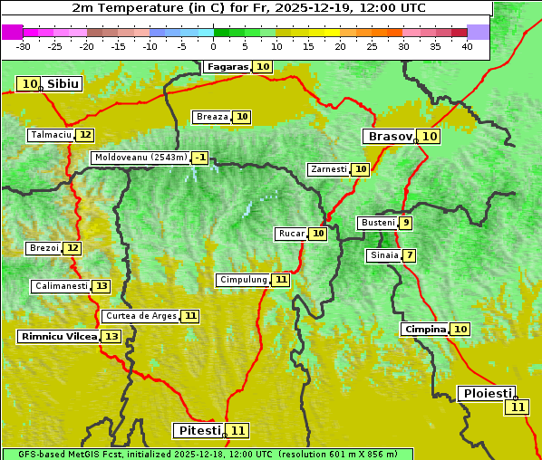 Temperatur, 19. 12. 2025