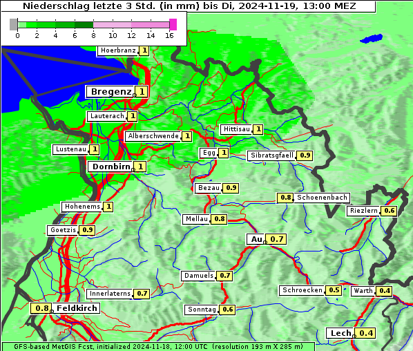 Niederschlag, 19. 11. 2024