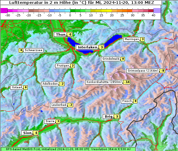 Temperatur, 20. 11. 2024