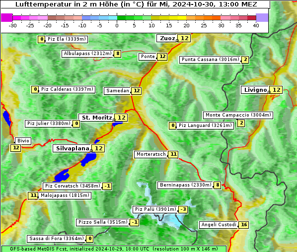 Temperatur, 30. 10. 2024