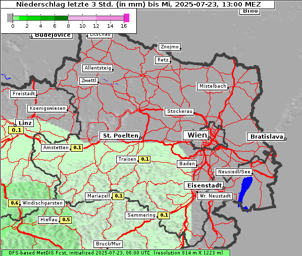 Niederschlag, 23. 7. 2025