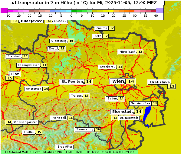 Temperatur, 5. 11. 2025