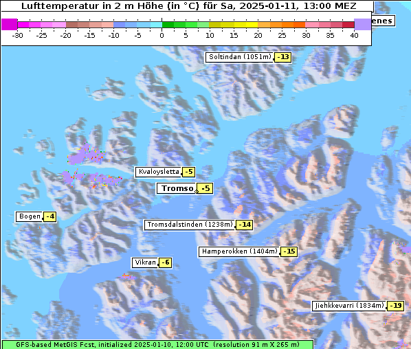 Temperatur, 11. 1. 2025