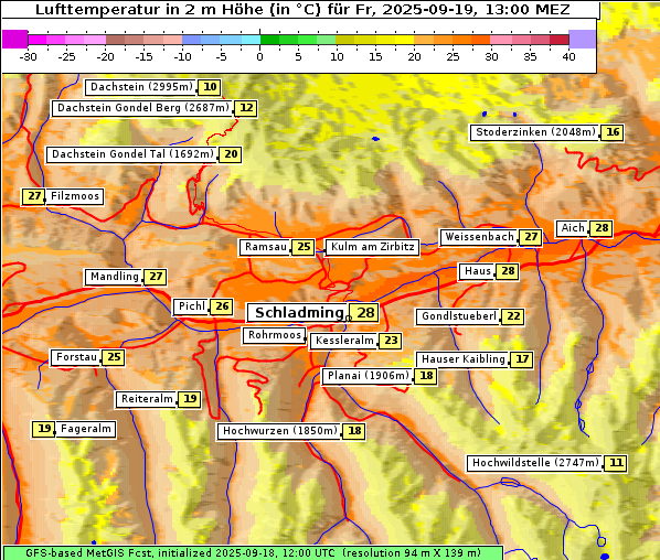 Temperatur, 19. 9. 2025