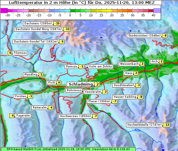 Temperatur, 20. 11. 2025