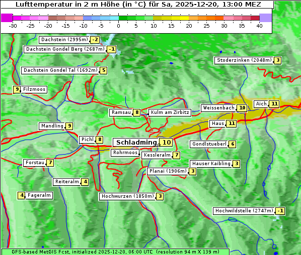 Temperatur, 20. 12. 2025