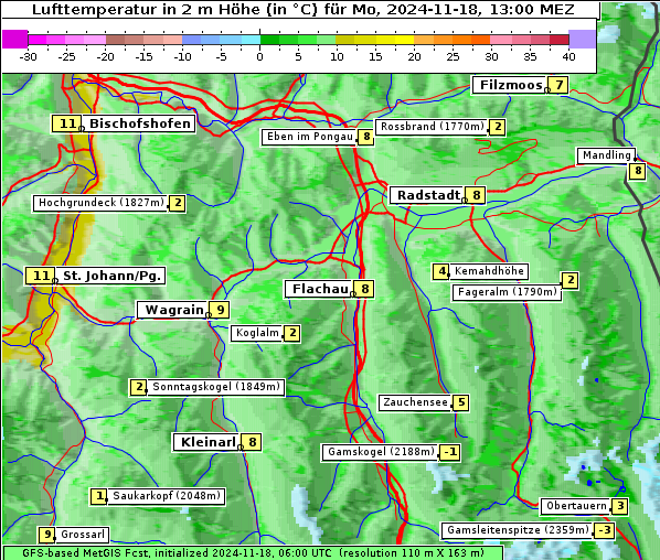 Temperatur, 18. 11. 2024