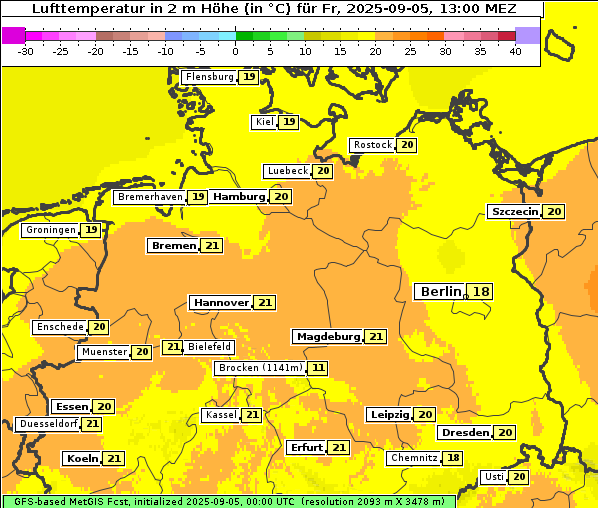 Temperatur, 5. 9. 2025