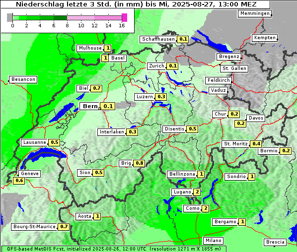 Niederschlag, 27. 8. 2025