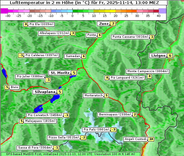 Temperatur, 14. 11. 2025