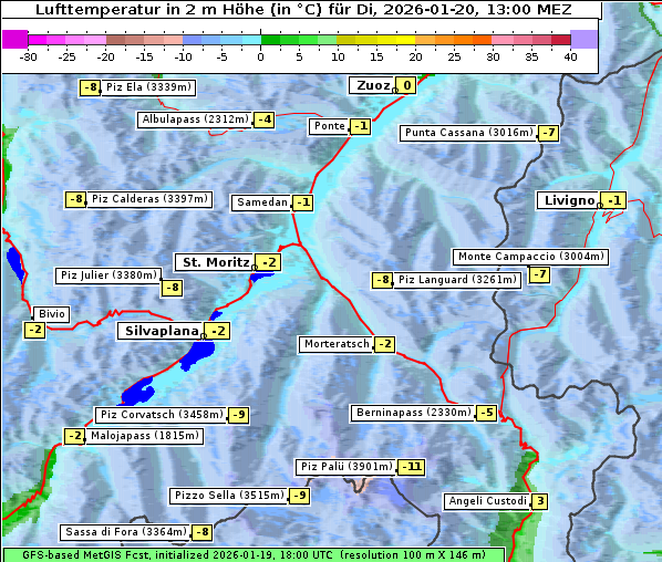 Temperatur, 20. 1. 2026
