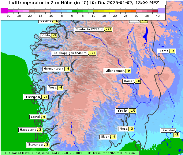 Temperatur, 2. 1. 2025