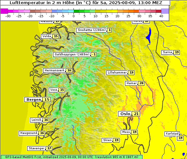 Temperatur, 9. 8. 2025