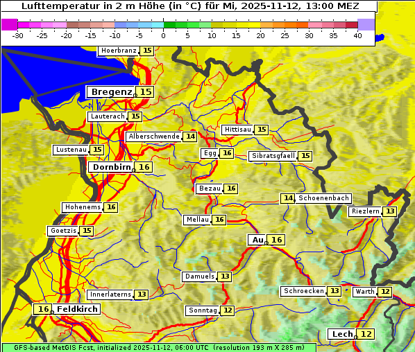 Temperatur, 12. 11. 2025