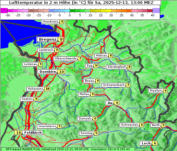 Temperatur, 13. 12. 2025