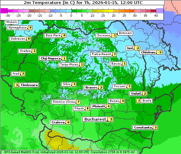 Temperatur, 15. 1. 2026