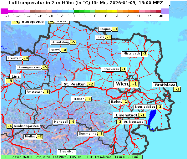 Temperatur, 5. 1. 2026