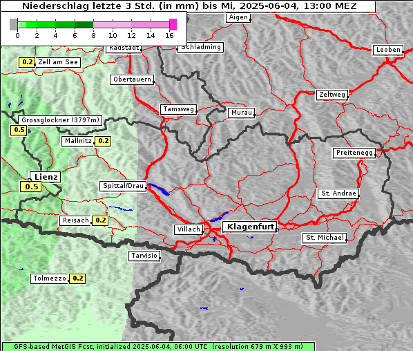 Niederschlag, 4. 6. 2025