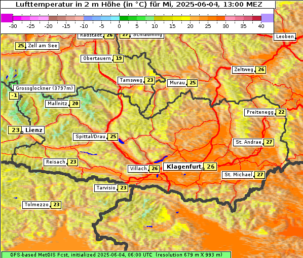 Temperatur, 4. 6. 2025
