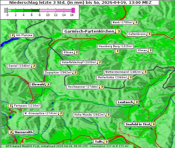 Niederschlag, 19. 4. 2026