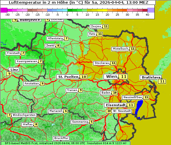 Temperatur, 4. 4. 2026