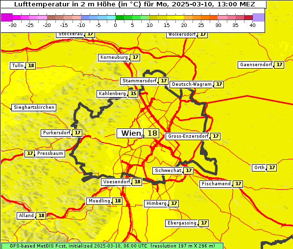 Temperatur, 10. 3. 2025