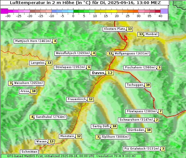Temperatur, 16. 9. 2025