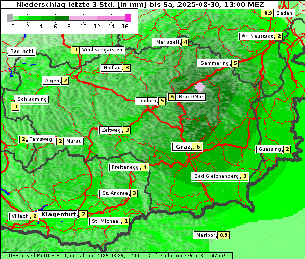 Niederschlag, 30. 8. 2025