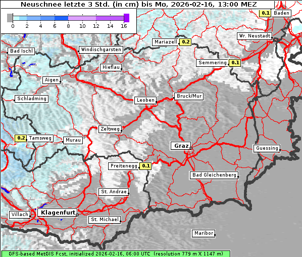 Neuschnee, 16. 2. 2026