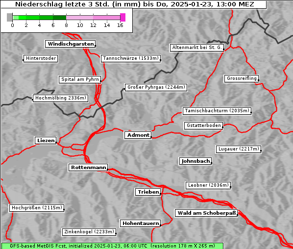 Niederschlag, 23. 1. 2025