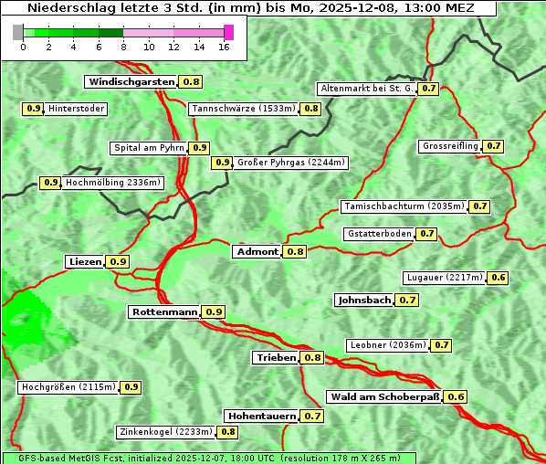 Niederschlag, 8. 12. 2025
